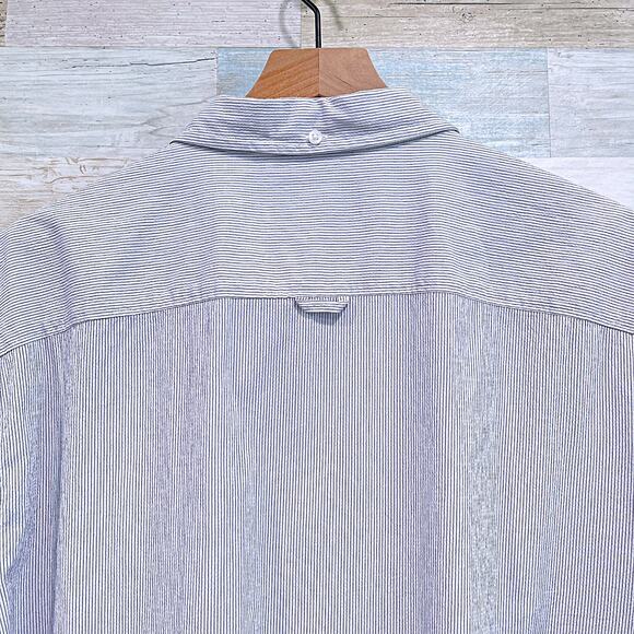 1901 Slim Fit Short Sleeve Seersucker Shirt White Black Stripe Mens XXXLT 3XLT - Picture 4 of 6